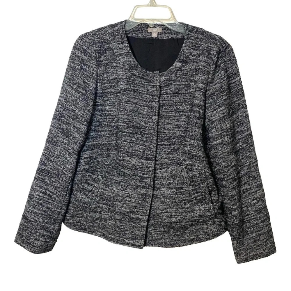 J. Jill Blazer black white wool blend women’s size small